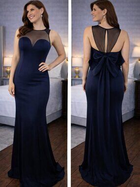 Gustavo Cadile Navy Luxury Formal Gown $1575